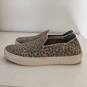 Rothy's The Sneaker Slip On Animal Print Pebble Spot Tan 6.5